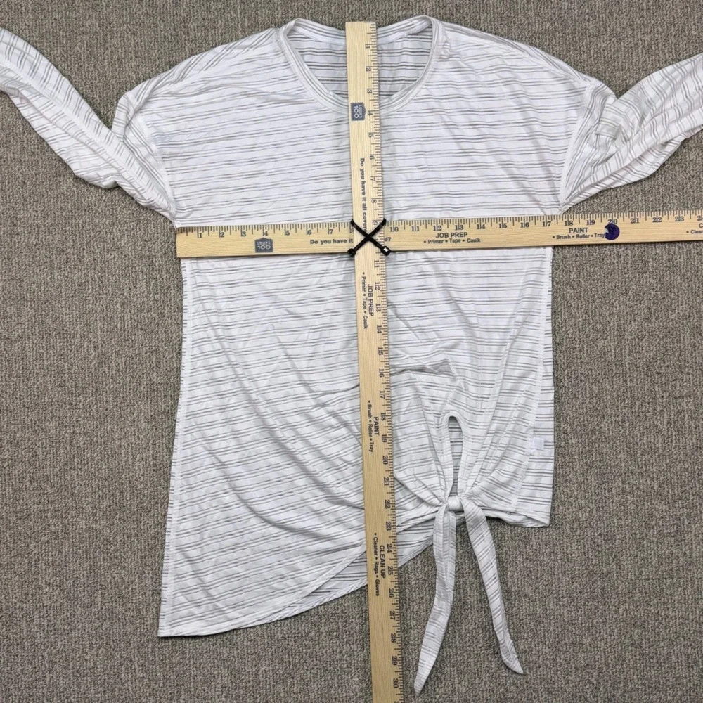 Lululemon Striped Long Sleeve Tie Side Wrap Top Womens 6 Stretch Athleisure‎